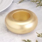 Подсвечник "Полноторие. Мрамор" из гипса большой, 11х5см,золото (комплект 2 шт) - фото 23372262