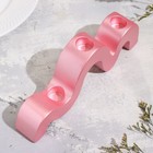 Подсвечник "Волны" для трех свечей из гипса,23,5х3,5х8см,розовый - фото 23372296