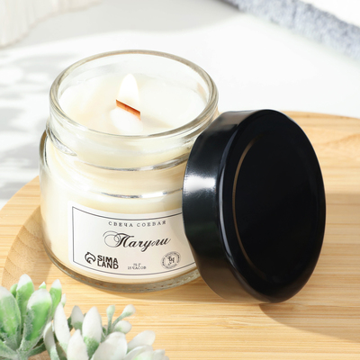 Ароматическая свеча в банке, 75 г, пачули, из соевого воска