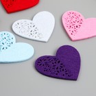 НАКЛЕЙКИ из фетра "Сердечко" 6х5 см (набор 6 шт) - фото 23417856