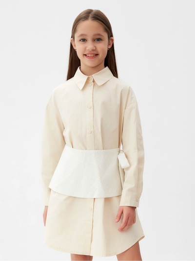 Юбка(баска) для девочки MINAKU: PartyDress, цвет белый, рост 122 см