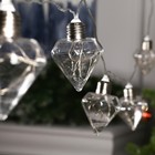 УЦЕНКА Гирлянда «Нить» 3 м с насадками «Лампочки кристалл», IP20, прозрачная нить, 80 LED, свечение синее, 8 режимов, 220 В - Фото 7