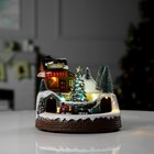 УЦЕНКА Светодиодная фигура «Поезд и ёлка» 20 × 20 × 16 см, полистоун, батарейки ААх3 (не в комплекте), USB, свечение тёплый белый - фото 13815995