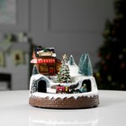 УЦЕНКА Светодиодная фигура «Поезд и ёлка», 20×20×16 см, полистоун, батарейки ААх3 (не в комплекте), USB, свечение тёплый белый - Фото 2