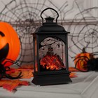 УЦЕНКА Светодиодная фигура «Камин с тыквой» 6 × 13 × 4 см, пластик, батарейки AG13х3, свечение тёплое белое - фото 13816022
