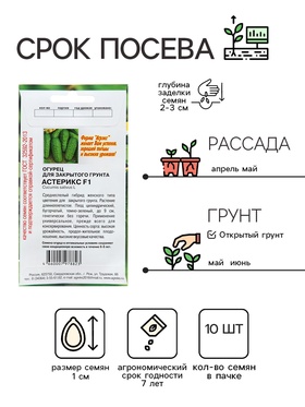 Семена Огурец "Астерикс", 10 шт (комплект 3 шт)