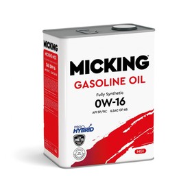 Масло моторное Micking Gasoline Oil MG1, 0W-16 API SP/RC, синтетическое, 4 л