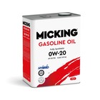 Масло моторное Micking Gasoline Oil MG1, 0W-20 SP/RC, синтетическое, 4 л 10235229 - фото 3610323