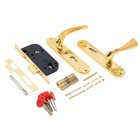 Замок врезной БУЛАТ ЗВ4-1.70.03.05 НОМОС, с ручками, 5 перфорированных ключей, цвет золото  (артикул 10228828)  большой выбор товаров оптом и в розницу по низким ценам с доставкой