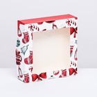 Коробка складная с окном "Подарок", 15 х 15 х 4 см - Фото 1