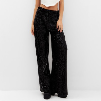 Брюки из пайеток женские MIST Celebration, размер 48, чёрные