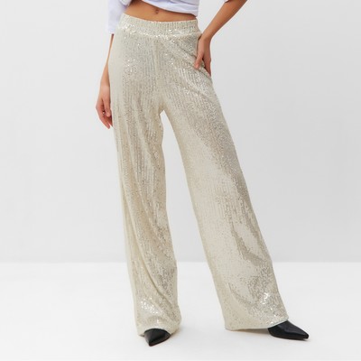 Брюки из пайеток женские MIST Celebration, размер 46, серебряные