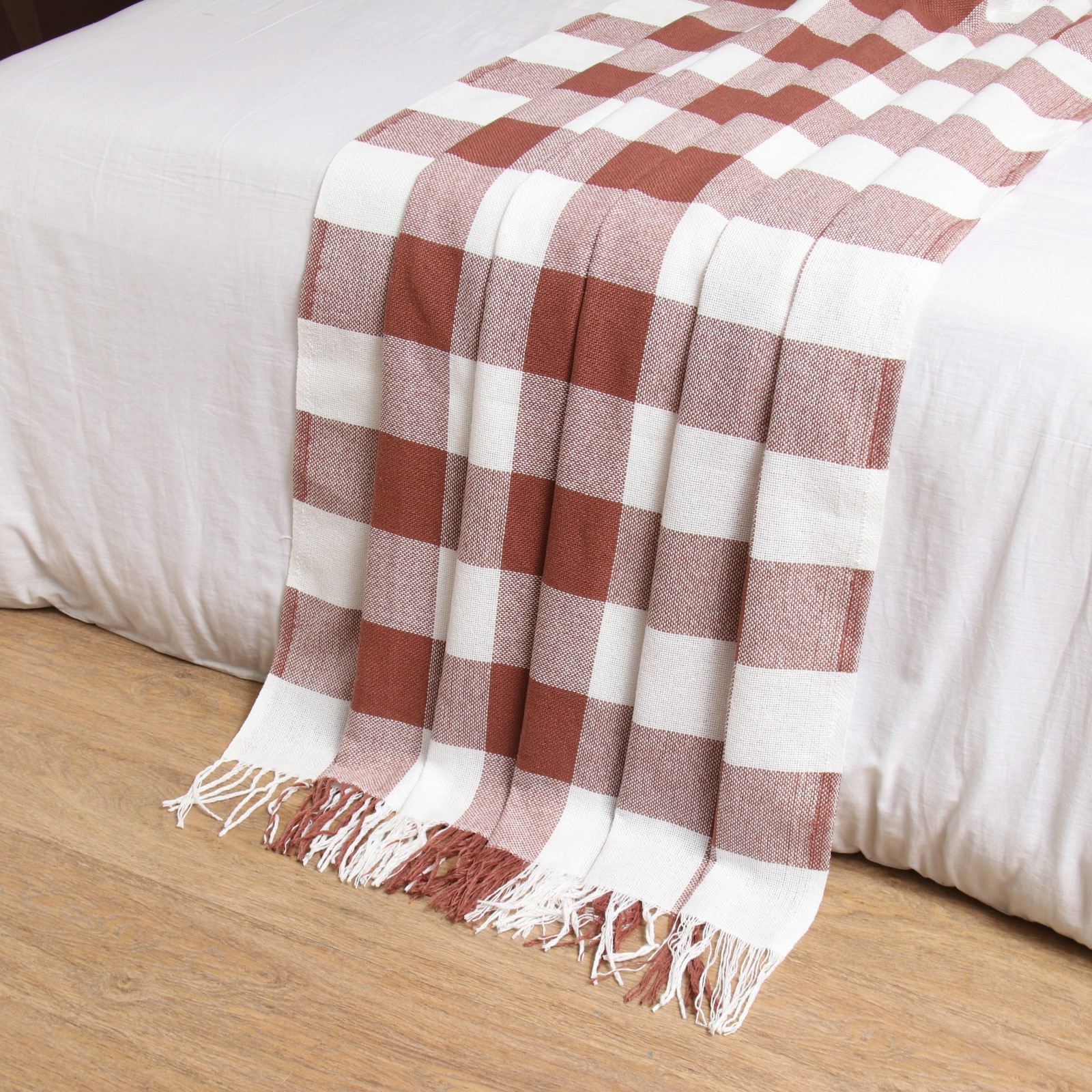 Плед Пикник 140х200см, цв.бел-тер рап.8, хл 20%, пан40%, пэ40 ...