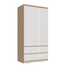 Шкаф двухстворчатый для одежды «Челси», с ящиками, 902×514×1796 мм, цвет белый глянец/дуб сонома - Фото 1