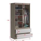 Шкаф двухстворчатый для одежды «Челси», с ящиками, 902×514×1796 мм, цвет белый глянец/дуб сонома - Фото 2