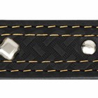 Ошейник кожаный двухслойный украшенный, 64 х 3 см, ОШ 40-55 см, чёрный - Фото 8