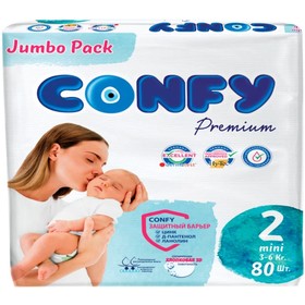 Подгузники CONFY Premium 3-6 кг (размер 2) JUMBO 80X4 10137594