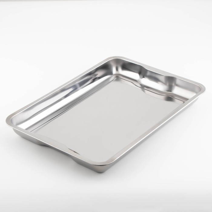 УЦЕНКА Поднос из нержавеющей стали, 49×34×4.5 см, 430 сталь - Фото 1