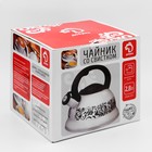 УЦЕНКА Чайник со свистком из нержавеющей стали Доляна «Расцвет», 2,8 л, фиксированная ручка, с индикатором нагрева - Фото 6