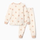 Пижама детская, цвет бежевый, рост 122-128 см - фото 27197471