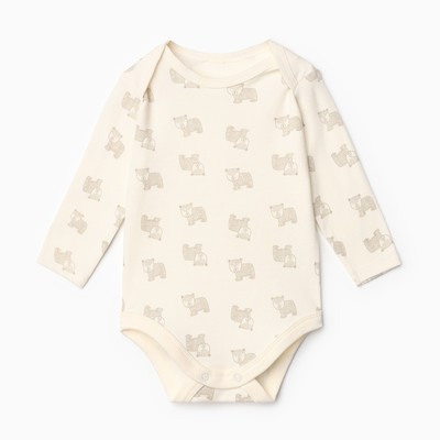 Боди детское, цвет бежевый, рост 74 см