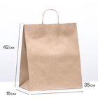 Пакет бумажный крафт 90 г/м², круглая ручка 35×15×42 см - Фото 2