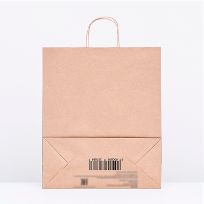 Пакет бумажный крафт 90 г/м², круглая ручка 35×15×42 см