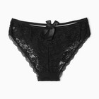 Трусы женские бразильяна, цвет чёрный, размер 48 (L) - фото 25375006