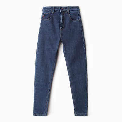 Джинсы женские мом утеплённые, синие, размер 31 (46-48), синие