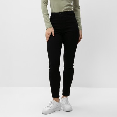 Джинсы женские скини утеплённые, размер 32 (48), чёрные