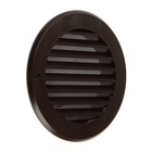 Решетка вентиляционная ZEIN, d=100 мм, круглая, с сеткой, фланец, неразъемная, коричневый - фото 9614580
