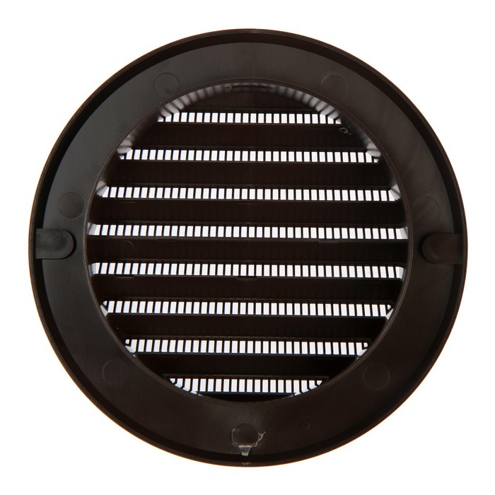 Решетка вентиляционная ZEIN, d=100 мм, круглая, с сеткой, фланец, неразъемная, коричневый