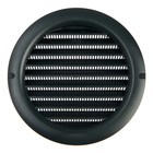 Решетка вентиляционная ZEIN, d=125 мм, круглая, с сеткой, с фланцем, неразъемная, графит - фото 9884851