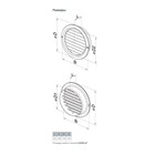 Решетка вентиляционная ZEIN, d=125 мм, круглая, с сеткой, с фланцем, неразъемная, графит - Фото 7