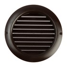 Решетка вентиляционная ZEIN, d=150 мм, круглая, с сеткой, фланец, неразъемная, коричневый - фото 9898007