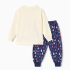Пижама для мальчика, цвет светло-бежевый/синий, рост 104 см - Фото 10