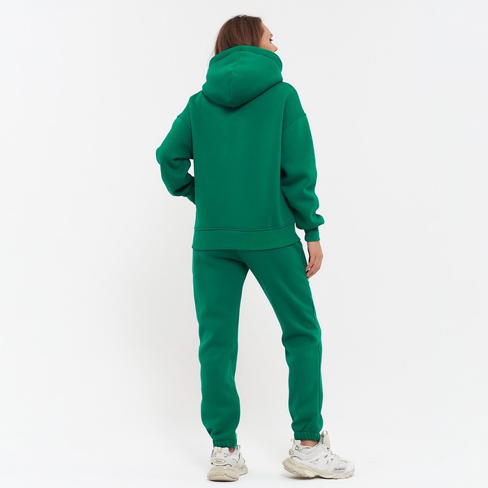 Костюм женский (толстовка/брюки), цвет тёмно-зелёный, размер 42 (S)