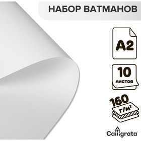 Набор ватманов чертёжных А2, 160 г/м², 10 листов 10144641