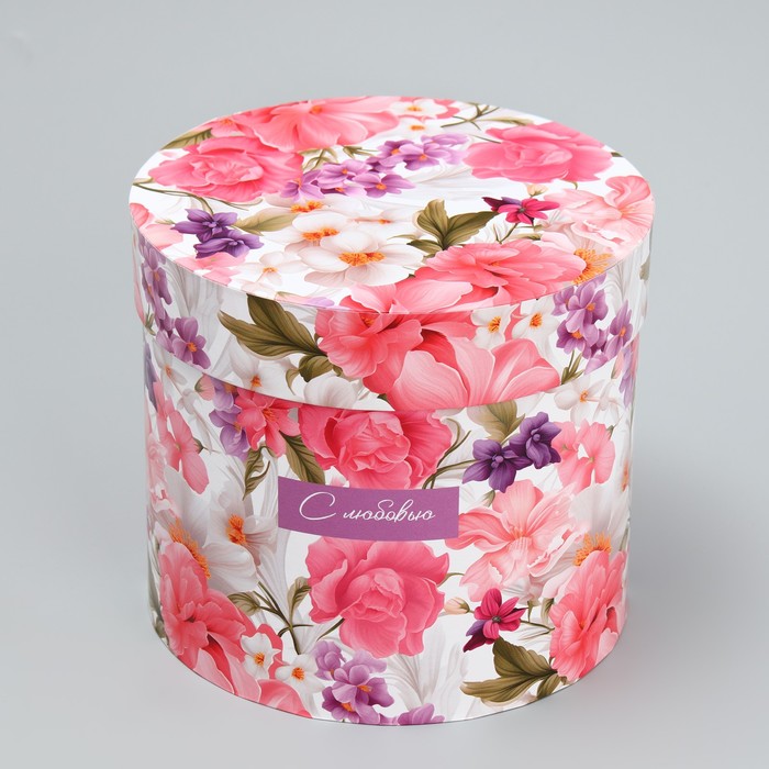 Набор шляпных коробок 5 в 1, упаковка подарочная, «Цветы», 13 х 14 ‒ 19.5 х 22 см - фото 1907950777