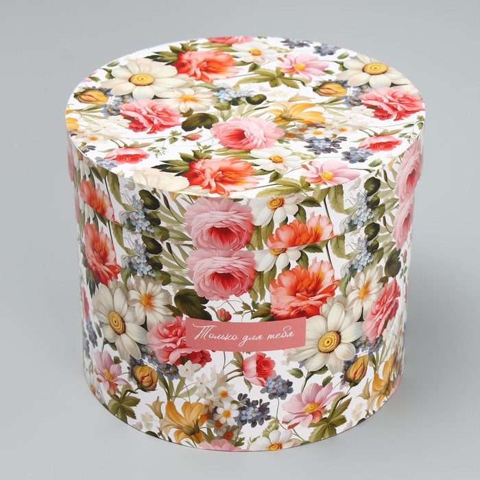 Набор шляпных коробок 5 в 1, упаковка подарочная, «Цветы», 13 х 14 ‒ 19.5 х 22 см - фото 1907950773