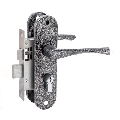 Замок врезной Д-град Зенит ЗВ4-50.01, с ручками, цвет серебро