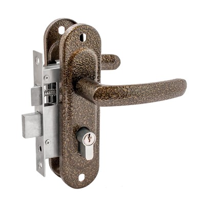 Замок врезной Д-град Зенит ЗВ4-50.02, с ручками, цвет бронза