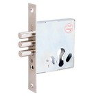 Корпус врезного замка Д-град Зенит ЗВ 1.010, 3 ригеля, без ручек, без ц/м, цвет никель - Фото 1