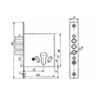 Корпус врезного замка Д-град Зенит ЗВ 1.010, 3 ригеля, без ручек, без ц/м, цвет никель - Фото 3
