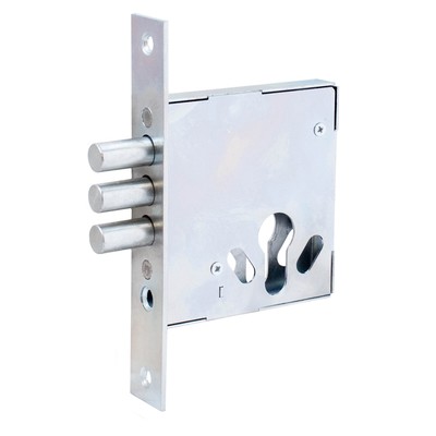 Корпус врезного замка Д-град Зенит ЗВ 1.010-01, 3 ригеля, без ручек, без ц/м, цинк