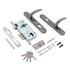 Замок врезной Д-град Зенит ЗВ4-85.3-02, с ручками, цвет серебро - Фото 2