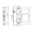 Замок врезной Д-град Зенит ЗВ4.009/17, с ручками, 4 ключа, цвет хром - Фото 2