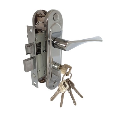 Замок врезной Д-град Зенит ЗВ4-50.01, с ручками, цвет хром