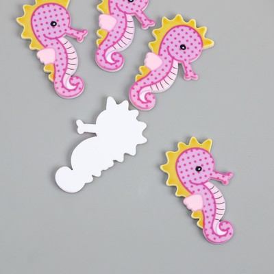 Декор для творчества акрил «Розовый морской конёк», 3.7×2.2 см