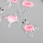 Шейкер для творчества PVC "Розовый фламинго" с глиттером 4,6х6 см - фото 9972444